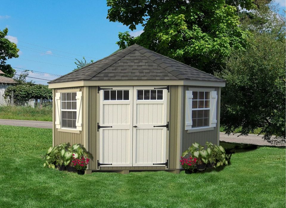 【Storage Shed】Colonial 10 ft. W x 10 ft. D Wooden Storage Shed