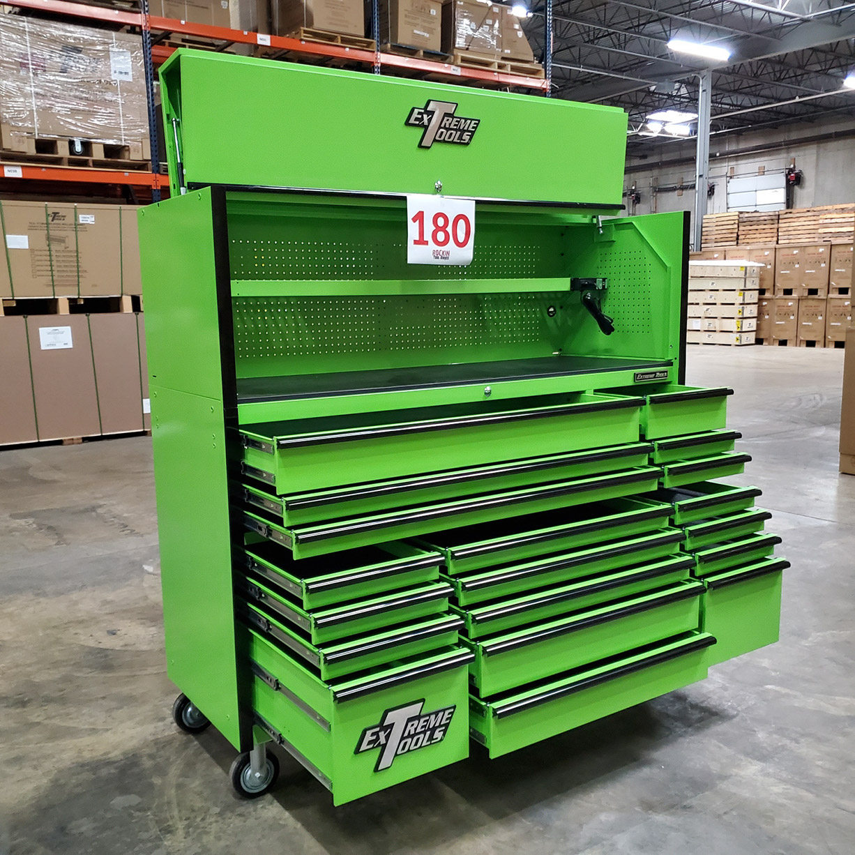 used toolboxShowroom Demo RTB 72 x 25 19 Drawers Roller Cabinet & Hutch Combo C Green-Black