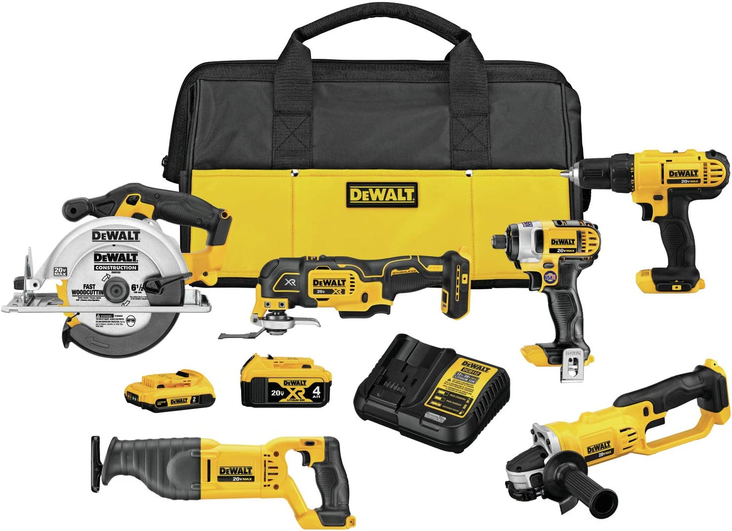 DEWALT 20V MAX Power Tool Combo Kit, 10-Tool Cordless Power Tool Set with 2 Batteries and Charger (DCK1020D2)