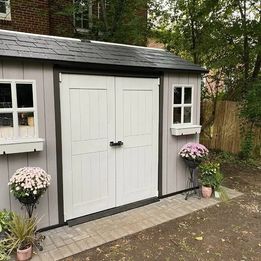 Oakland 11 ft. W x 7.5 ft. D Plastic Storage Shed