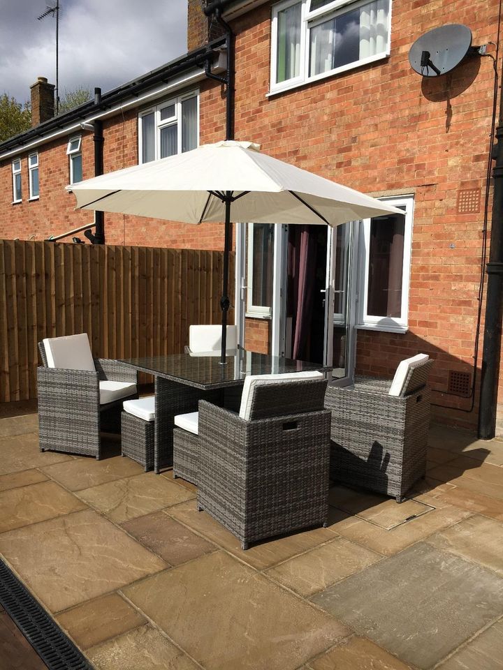Harts Premium Rattan Dining Set, Cube 8 Seats Garden Patio Conservatory.