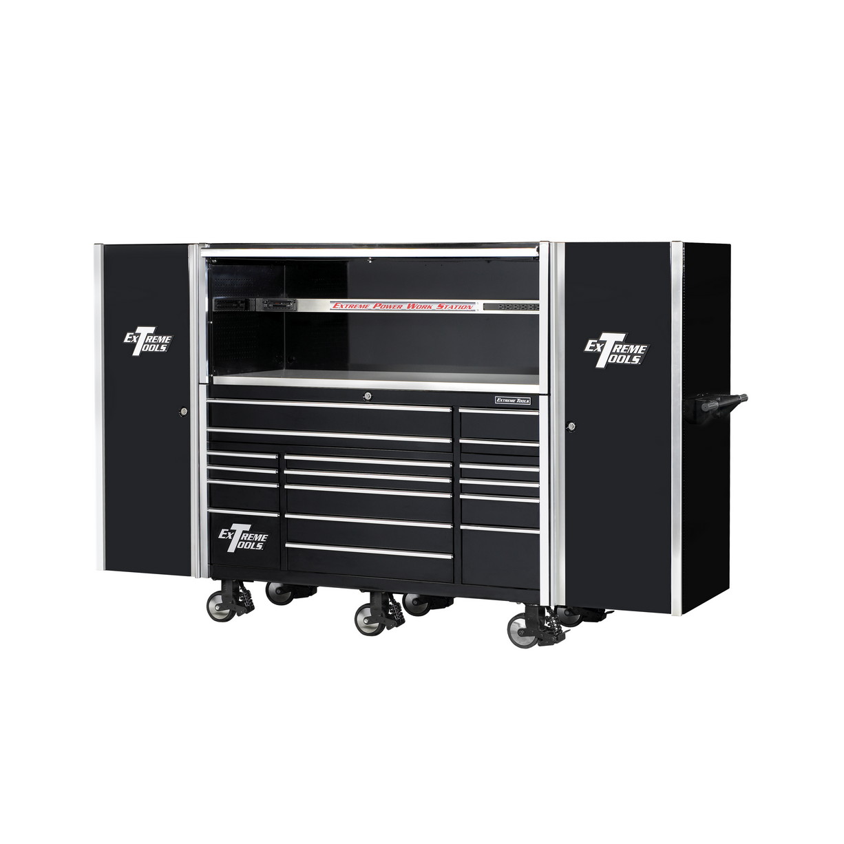 used toolbox72 29 Drawers Professional Roller Cabinet, Extreme Power Workstation Hutch & Side Cabinets & ProCasters Combo