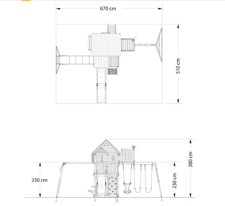 Backyard Discovery Skyfort II All Cedar Wood Swing Set