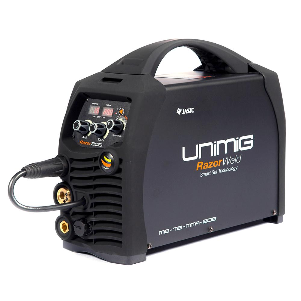 UNIMIG KUMJRRW205SSMIG Razorweld 205 Smart Set MIG/TIG/MMA Inverter Welder
