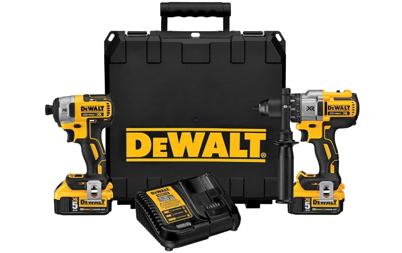DEWALT 20V MAX* XR Cordless Drill Combo Kit, Brushless, 5.0-Ah, 2-Tool (DCK299P2)