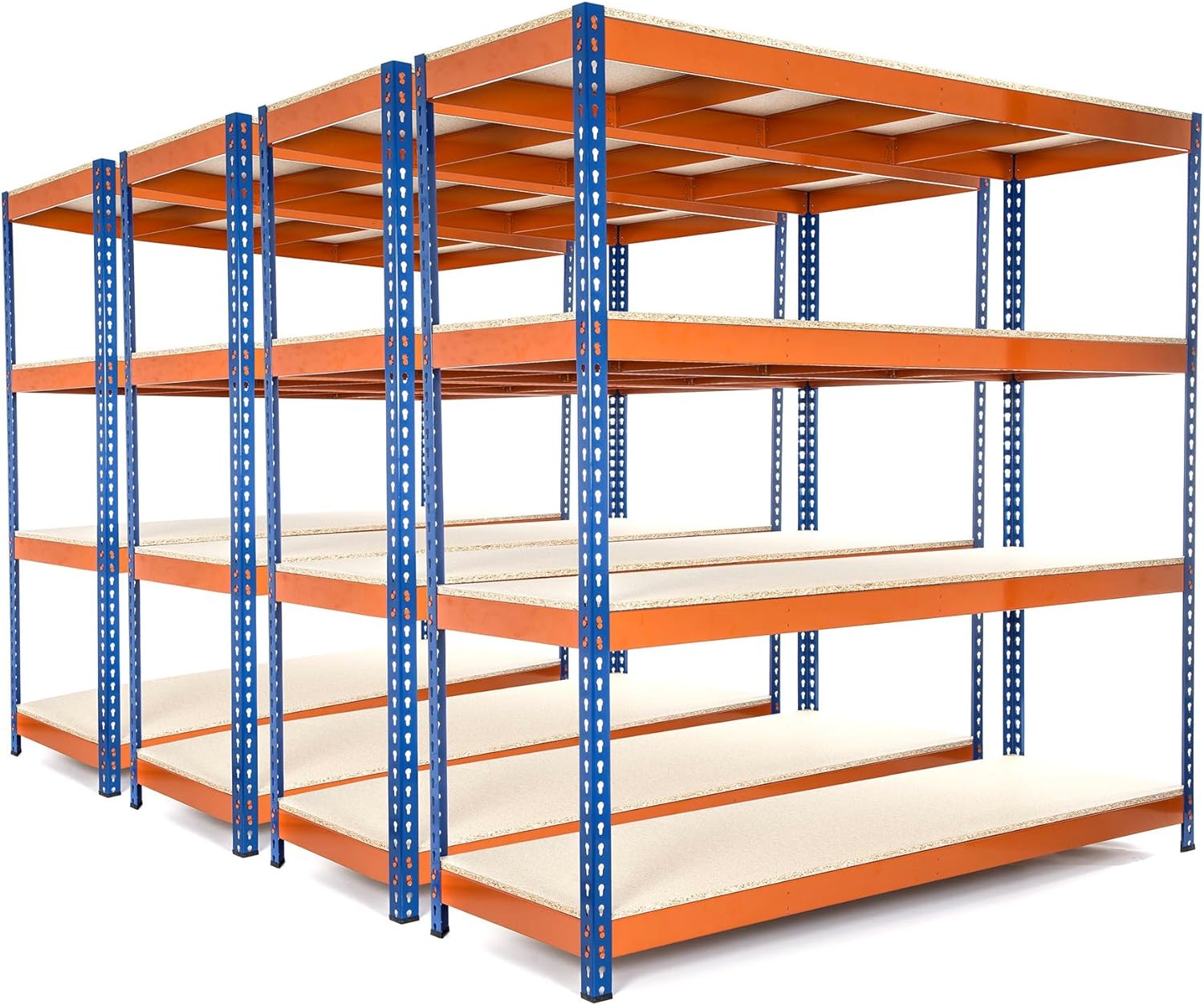 4 Bays Extra Heavy Duty Garage Racking Each Shelving Unit 1800mm H x 1800mm W x 600mm D 400KG UDL PLUS FREE NEXT DAY DELIVERY