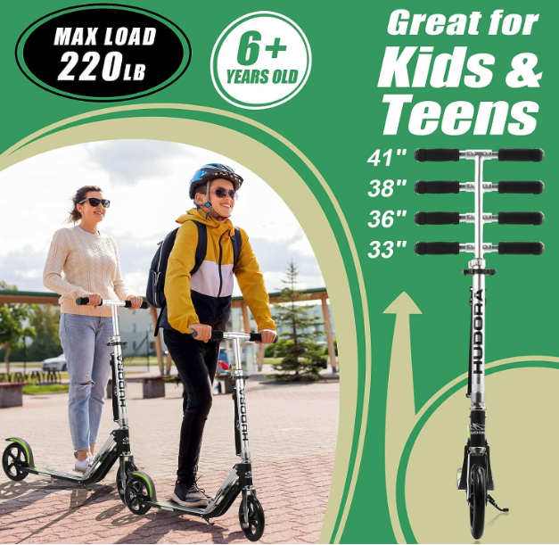 Hudora Big Wheel Scooter 205 - Pedal Toy GS 205 One Size Black/Green
