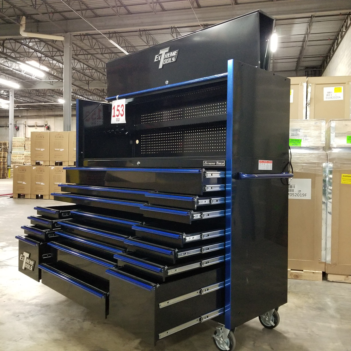 C RTB Exclusive 72 x 25 19 Drawers Roller Cabinet & Hutch Combo C BlackBlue